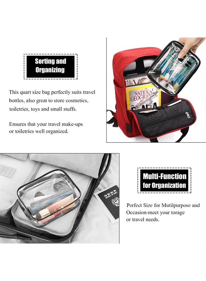 MODENGKONGJIAN TSA Approved Toiletry Bag, 3 Pcs Clear Toiletries Bags Quart Size Travel Makeup Cosmetic Bag for Women Men, Carry on Airport Airline Compliant Bag (Flesh Pink) - Image 5