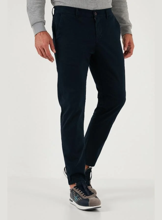 Buratti  Buratti Stretch Cotton Slim Fit Regular Waist Straight Leg Trousers Men's PANTS 674003 for Men | Best Price UAE