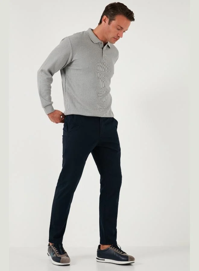 Buratti Stretch Cotton Slim Fit Regular Waist Straight Leg Trousers Men's PANTS 674003