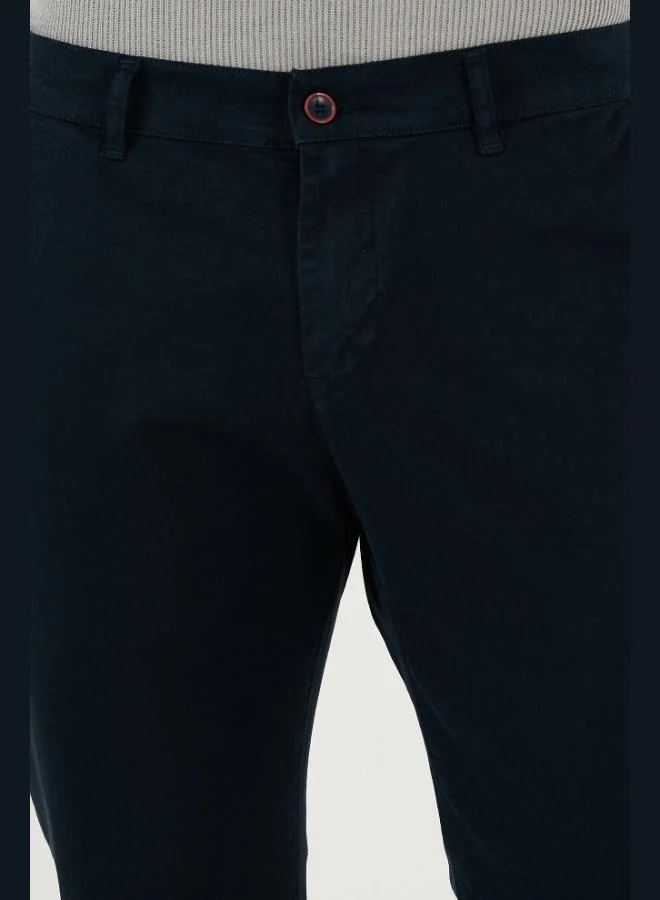 Buratti  Buratti Stretch Cotton Slim Fit Regular Waist Straight Leg Trousers Men's PANTS 674003 for Men | Best Price UAE