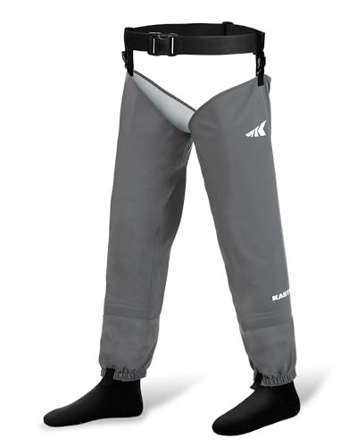 KastKing RiverWalker Hip Waders for Men Breathable Waterproof Stockingfoot Hip Waders with 4mm Neoprene Booties Builtin Gravel Guards Adjustable Belt River Fly Fishing Waders - Image 1