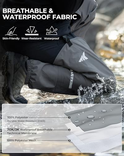 KastKing RiverWalker Hip Waders for Men Breathable Waterproof Stockingfoot Hip Waders with 4mm Neoprene Booties Builtin Gravel Guards Adjustable Belt River Fly Fishing Waders - Image 3