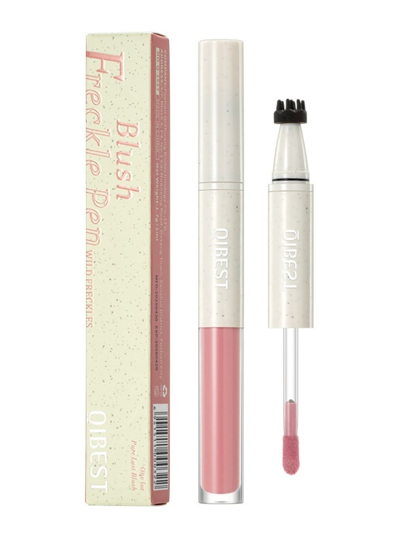 QiBest Blush Freckle Pen Natural 2 in 1 Liquid Blush and Freckle Stamp for Summer Makeup Long Lasting Sweatproof Quick Dry, Natural Lifelike Freckle Pen Tint Marker - Image 1