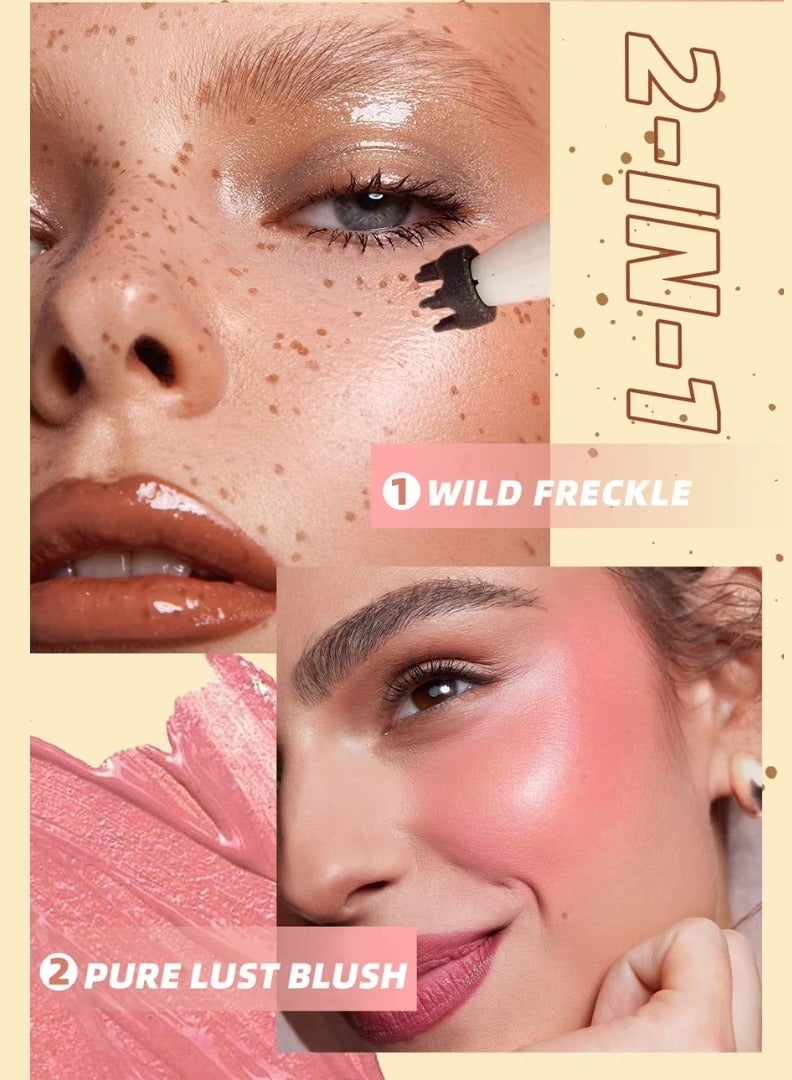 QiBest Blush Freckle Pen Natural 2 in 1 Liquid Blush and Freckle Stamp for Summer Makeup Long Lasting Sweatproof Quick Dry, Natural Lifelike Freckle Pen Tint Marker - Image 4