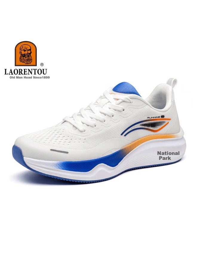 Laorentou Water-based Carbon Plate Sports Shoes For Men, Running Shoes With Rebound Shock Absorption, Breathable Racing Training Running Shoes, 66090 White Size 40