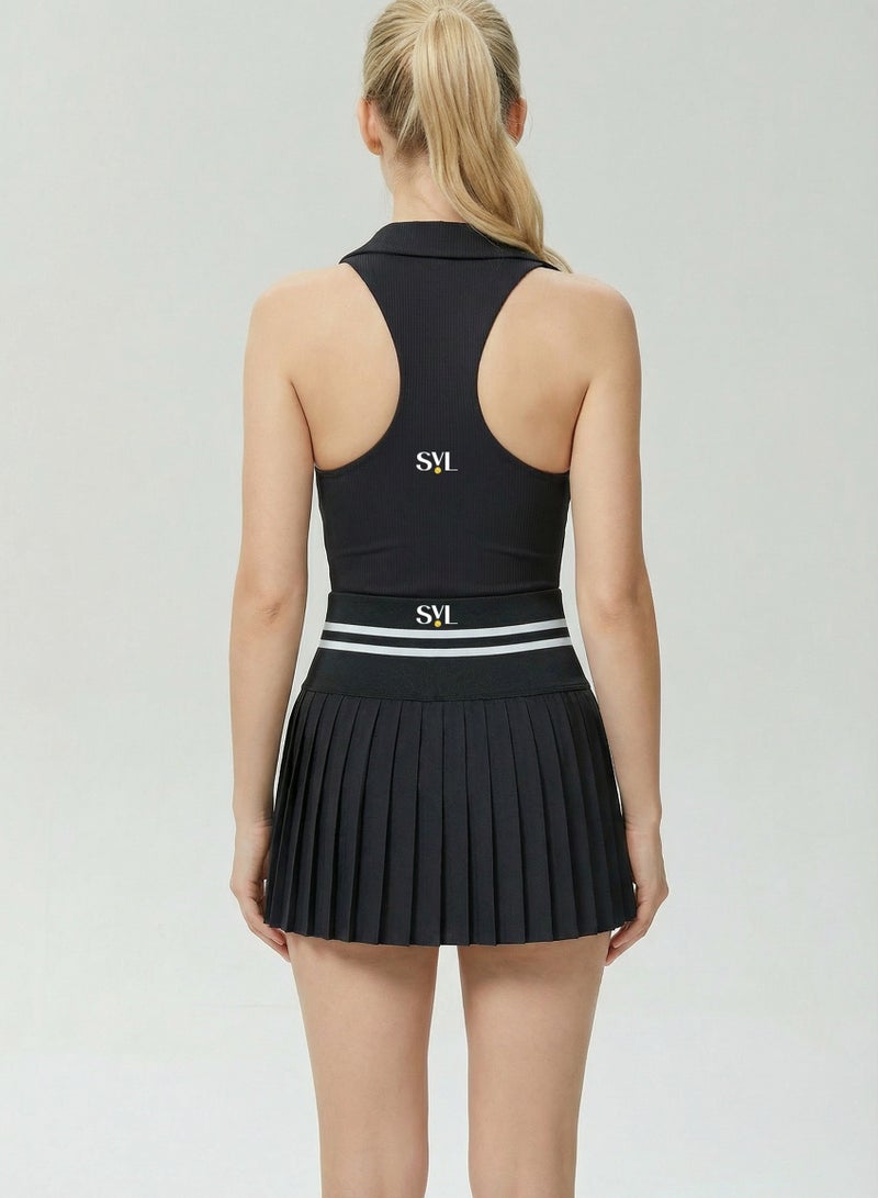 SVL Padel & Tennis Skirt with Built-in Shorts and Pocket - Black - SVL - Image 4