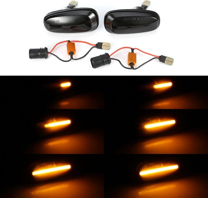 QASULER Smoke Dynamic Flowing Side Marker Turn Signal Lights - Image 5