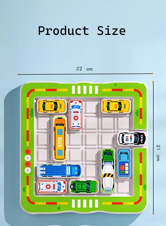 Magnetic Cars Maze Toys Set, Puzzle Toddler Toys, Montessori Toys, Fine Motor Skills Toys, Magnet Learning Car Parking Maze Toys, Educational Toys, Puzzle Moving Car Maze, Magnetic Parking Logic Maze Game, Vehicles out Maze Toys with 720 Challenges + 22 Cars, Race Track  Maze Toys for Toddlers Kids Boys Girls Preschooler, Logic Training, Problem Solving, Intelligence Development  - Image 2