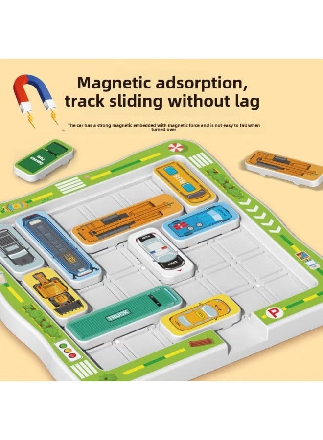 Magnetic Cars Maze Toys Set, Puzzle Toddler Toys, Montessori Toys, Fine Motor Skills Toys, Magnet Learning Car Parking Maze Toys, Educational Toys, Puzzle Moving Car Maze, Magnetic Parking Logic Maze Game, Vehicles out Maze Toys with 720 Challenges + 22 Cars, Race Track  Maze Toys for Toddlers Kids Boys Girls Preschooler, Logic Training, Problem Solving, Intelligence Development  - Image 5