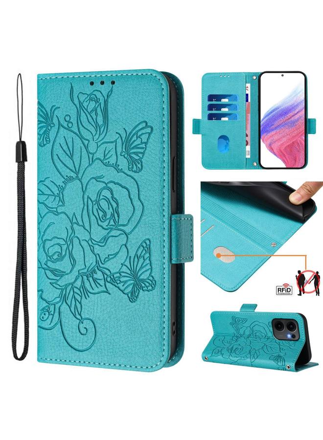 S-TOP Case For OPPO Reno13 F 5G Embossed Rose RFID Anti-theft Leather Phone Case - Image 1