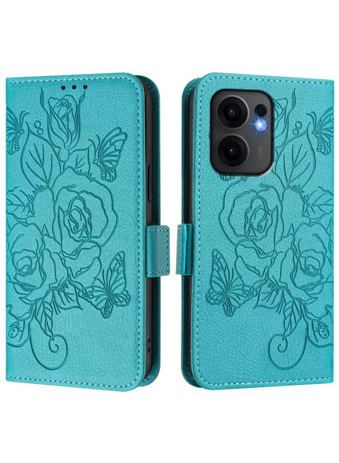 S-TOP Case For OPPO Reno13 F 5G Embossed Rose RFID Anti-theft Leather Phone Case - Image 2