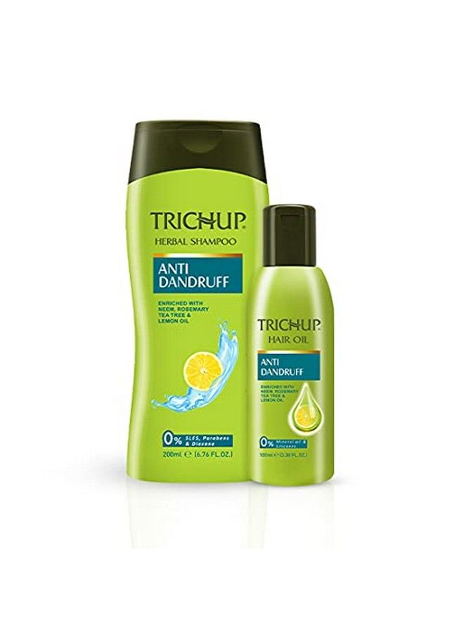TRICHUP مجموعة مكافحة القشرة (زيت مكافحة القشرة (100 مل) شامبو مكافحة القشرة (200 مل) (عبوة من 2)  - Image 1