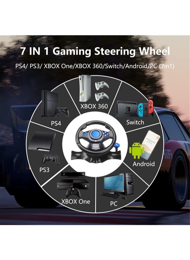 Denzoz Gaming Steering Wheel Racing Wheel with Pedals and Shifter 180 Degree Driving Force Racing Wheel PC Steering Wheel for PS4 PC PS3 Xbox Series X|S Nintendo Switch Xbox One  - Image 4