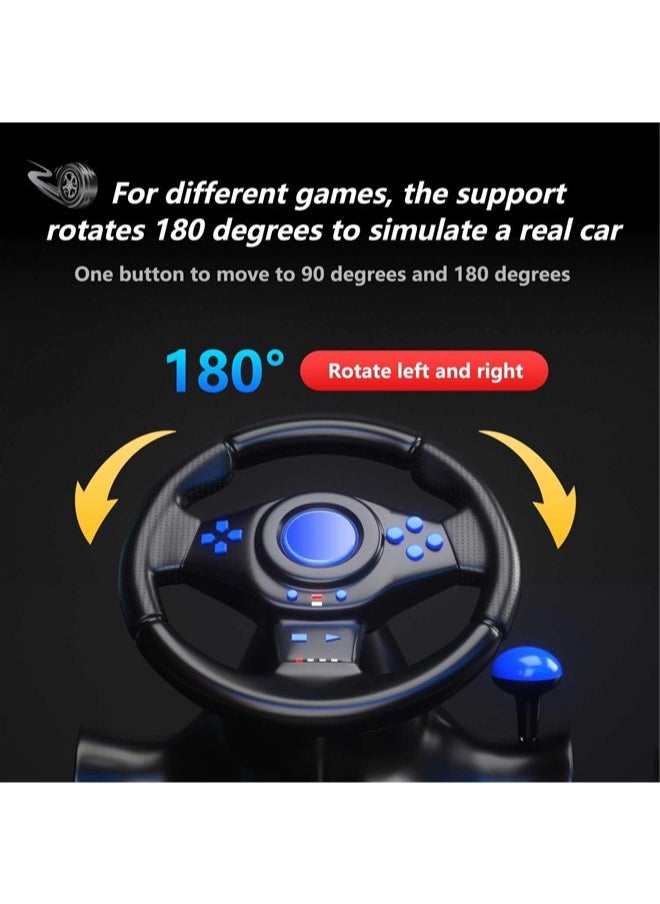 Denzoz Gaming Steering Wheel Racing Wheel with Pedals and Shifter 180 Degree Driving Force Racing Wheel PC Steering Wheel for PS4 PC PS3 Xbox Series X|S Nintendo Switch Xbox One  - Image 5