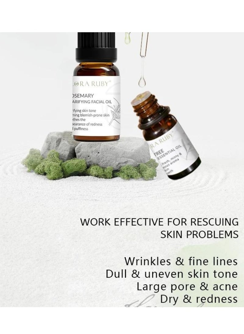 FLORA RUBY - Rosemary Clarifying Facial Oil Rosemary Essential Facial Oil for Face and Skin Moisturizing and Nourishing Clarifying Skin Tone Soothes the Appearances of Redness and Puffiness Rosemary Oil 15ml - Image 1