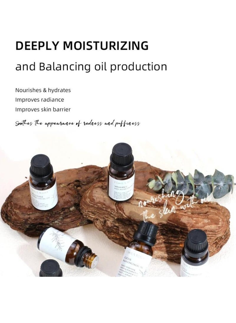 FLORA RUBY - Rosemary Clarifying Facial Oil Rosemary Essential Facial Oil for Face and Skin Moisturizing and Nourishing Clarifying Skin Tone Soothes the Appearances of Redness and Puffiness Rosemary Oil 15ml - Image 1