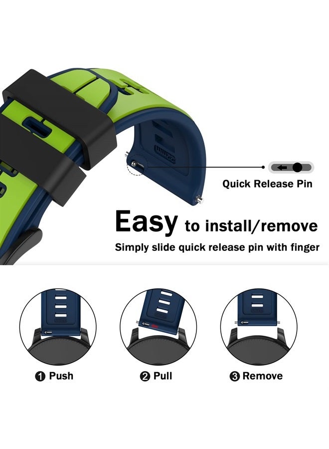 ISABAKE Quick Release Silicone Band 22mm Replacement for Garmin Vivoactive 4,Garmin Venu 2, Samsung Gear S3 Frontier, Galaxy Watch 46mm/Watch 3 45mm, Fossil Gen 5, Amazfit GTR 2, 2e,Ticwatch Pro 3 - Image 3