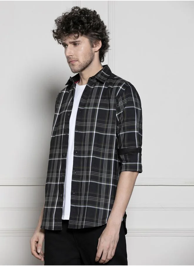 دينيس لينغو Tartan Check Long Sleeves Casual Shirt by Styli