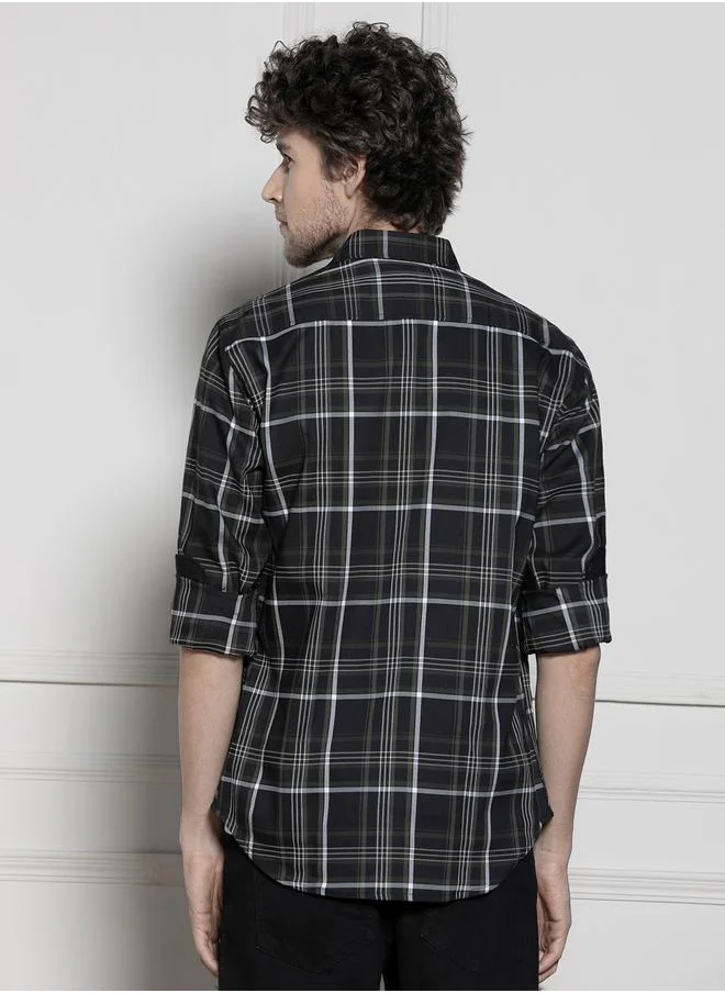 دينيس لينغو Tartan Check Long Sleeves Casual Shirt by Styli
