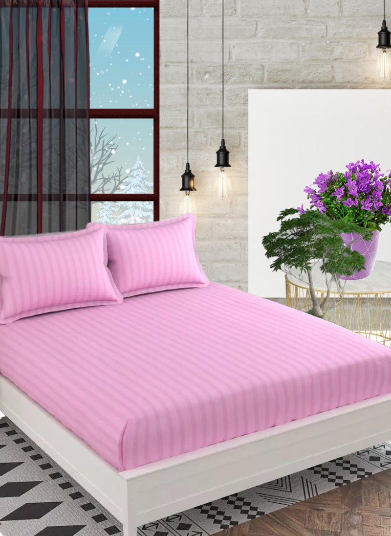 Blueberry Pastel Pink Extra Deep Pocket Bed Sheet Cotton 3 Piece Sheet Set 180x200+20cm - Image 1