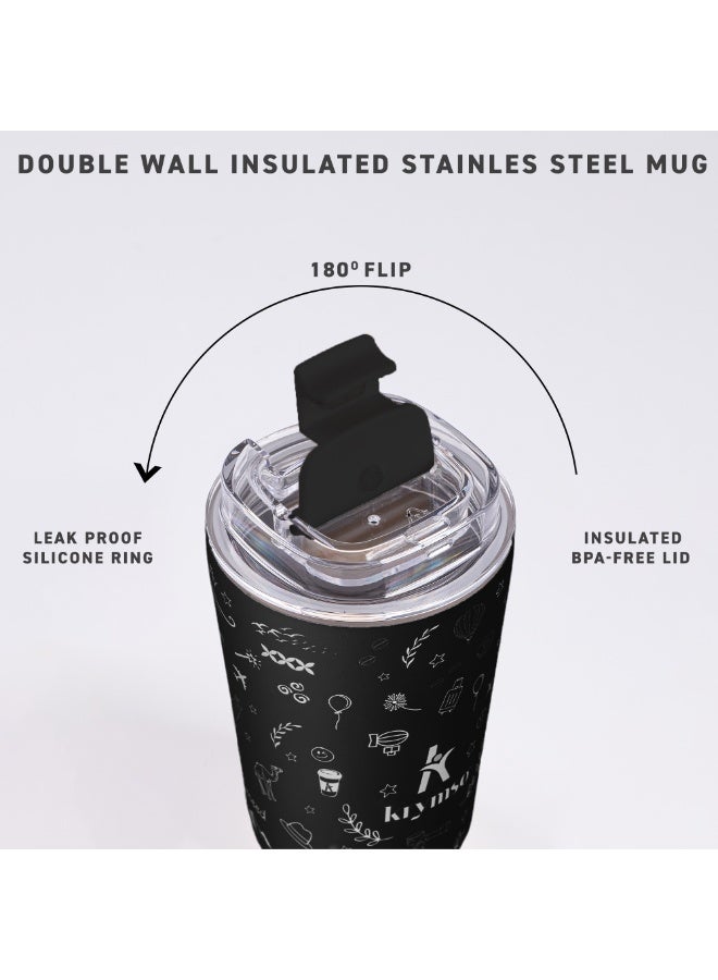 KRYMSO 250ml Travel Coffee Mug, Stainless Steel Coffee Mug Insulated Tumbler, Thermos Flask, Double Wall Thermal Coffee Cup, Travel Mug with Leakproof Lid - Image 4