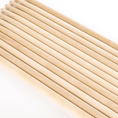 DIDA Drum Sticks, Drum Sticks for Drums, Natural Solid Wood丨Weight Balanced丨Non-Slip Grip, Live Performance & Drum Kit Practice Accessories, Percussion Drumsticks for Beginner (1 Pair, No Grip, 5 A) - Image 5