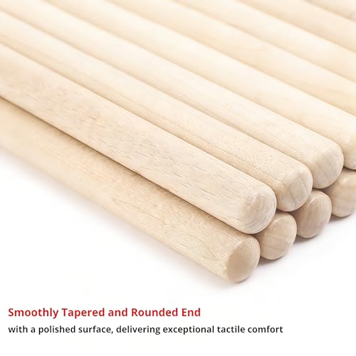 DIDA Drum Sticks, Drum Sticks for Drums, Natural Solid Wood丨Weight Balanced丨Non-Slip Grip, Live Performance & Drum Kit Practice Accessories, Percussion Drumsticks for Beginner (1 Pair, No Grip, 5 A) - Image 4
