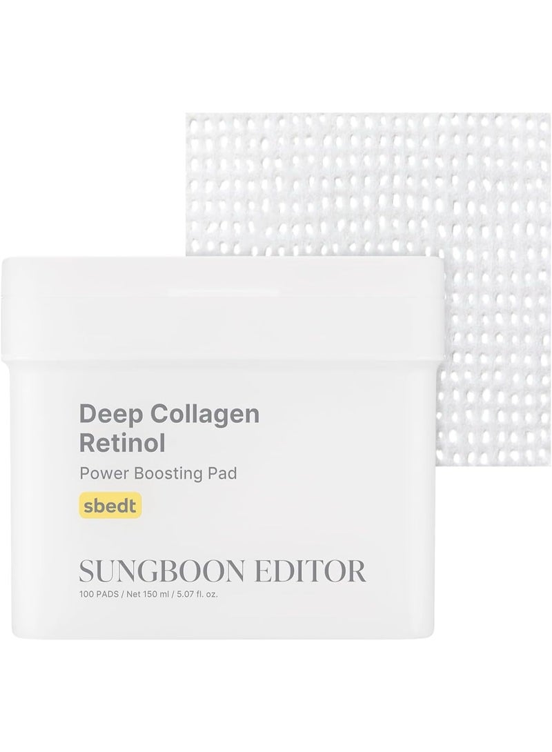 SUNGBOON EDITOR Deep Collagen Retinol Power Boosting Pad 190ml*100pcs - Image 1