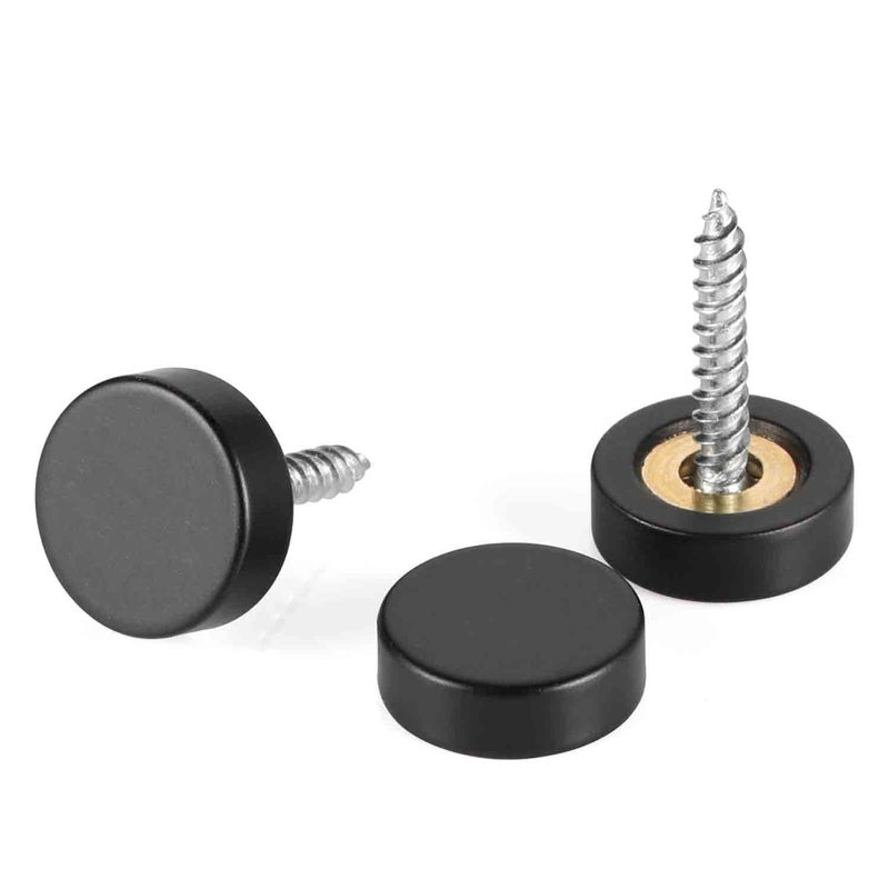 kvohlum 20 Pcs Screw Covers Caps (Solid Brass Construction) Mirror Screws Fasteners  Sign Advertising Hardware  3/5"" Diameter  Black - Image 2