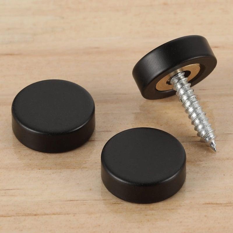kvohlum 20 Pcs Screw Covers Caps (Solid Brass Construction) Mirror Screws Fasteners  Sign Advertising Hardware  3/5"" Diameter  Black - Image 4