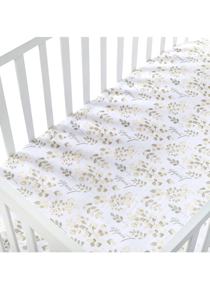NINI Nini Baby Cot/Crib Fitted Sheet, Lovable, 100% Cotton Muslin, Soft & Breathable, Includes 1 Fitted Sheet, Size Up to 70x140 cm  - Image 3