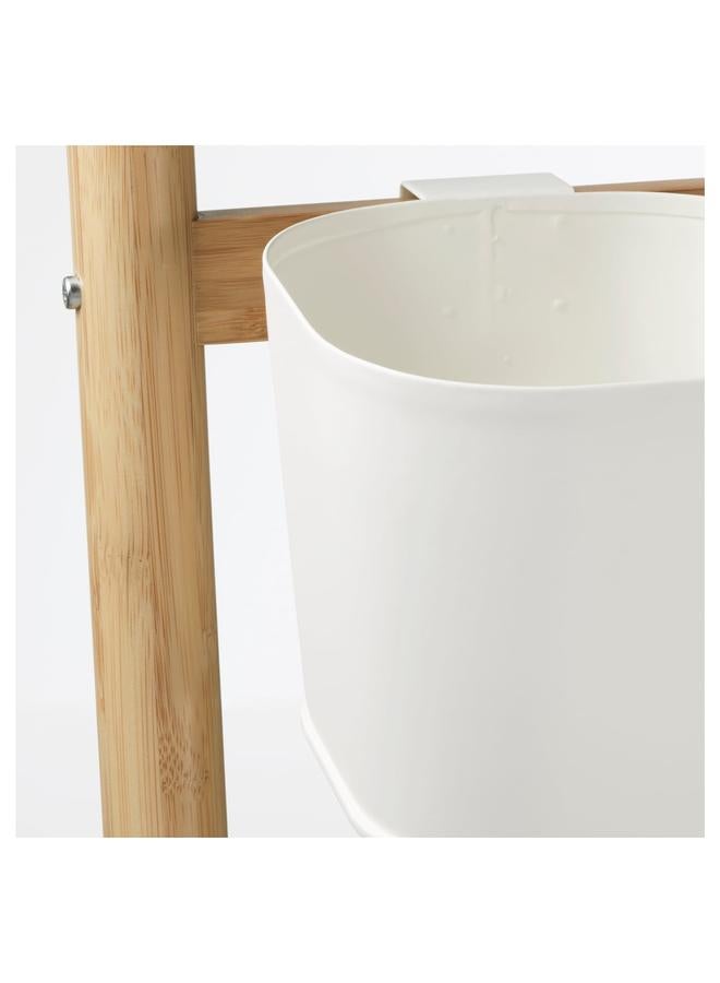 Zaboon Plant stand with 5 plant pots, bamboo/white, 125 cm - Image 5