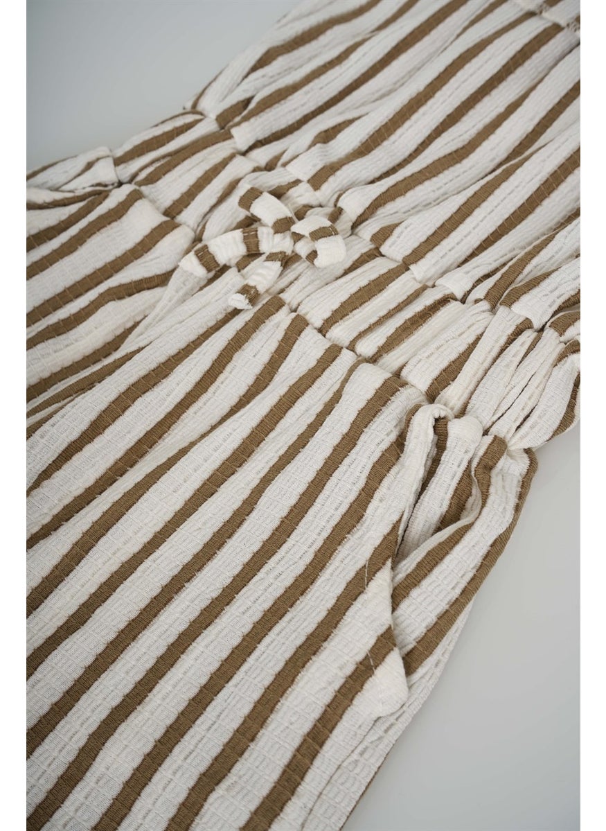 Miniko Kids - New Season Children's Rope Suspender Patterned Plain Woven Shorts Overalls - Image 1