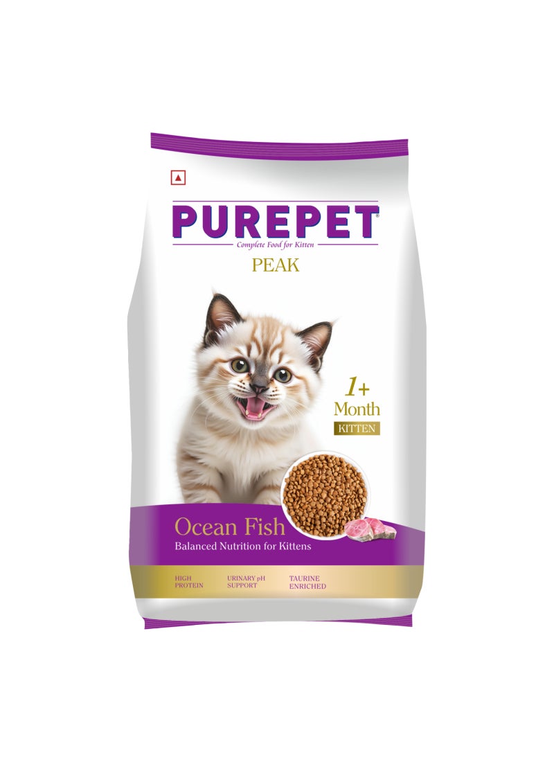 PUREPET طعام جاف للقطط الصغيرة بنكهة سمك المحيط من بيك - Image 1