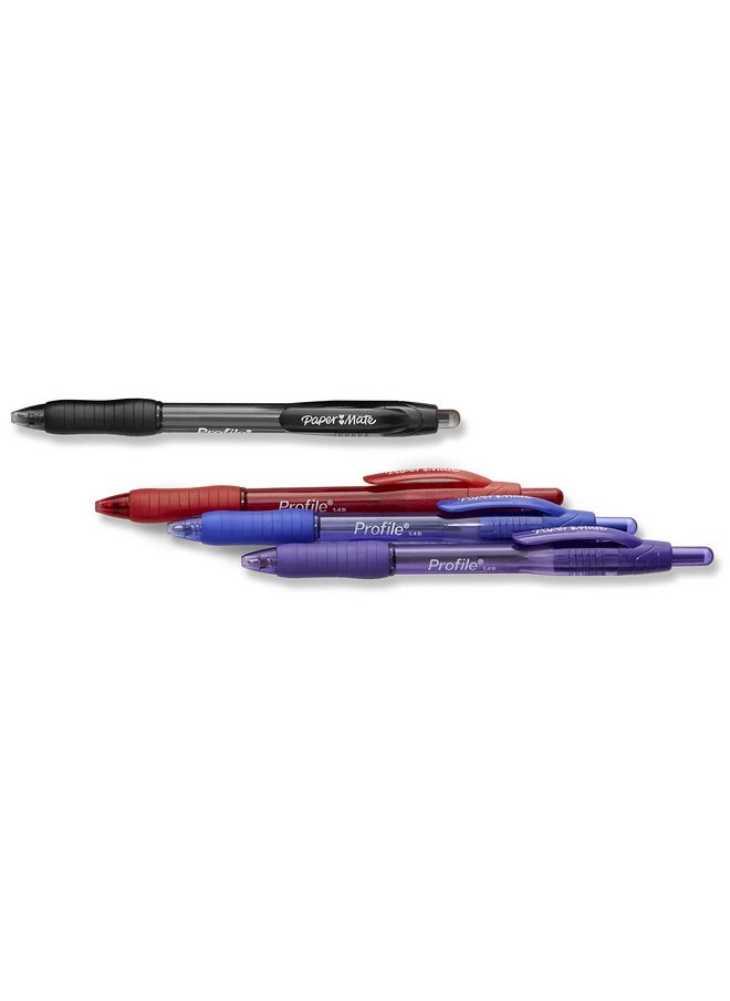 Paper Mate Profile Retractable Ballpoint Pens Bold Point Assorted Colors 4 Pack  - Image 2