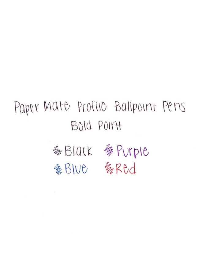 Paper Mate Profile Retractable Ballpoint Pens Bold Point Assorted Colors 4 Pack  - Image 4
