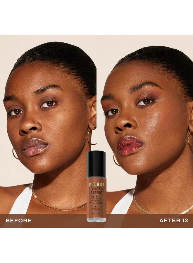 MILANI Conceal + Perfect 2In1 Foundation + Concealer Chestnut (1 Fl Oz) Crueltyfree Liquid Foundation Cover Undereye Circles Blemishes & Skin Discoloration For A Flawless Complexion - Image 3
