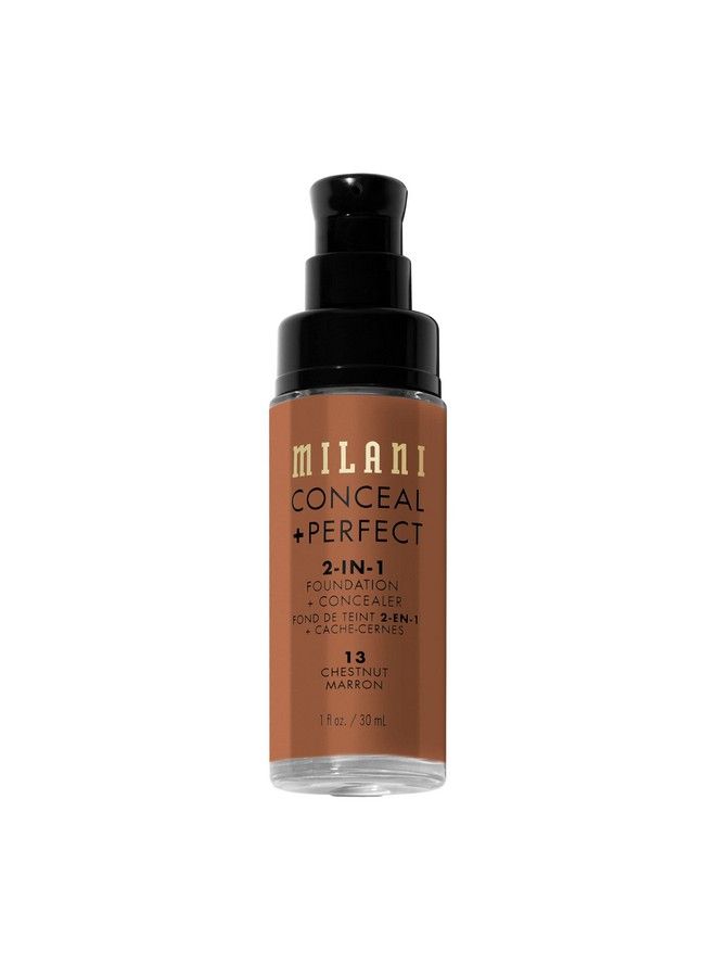 MILANI Conceal + Perfect 2In1 Foundation + Concealer Chestnut (1 Fl Oz) Crueltyfree Liquid Foundation Cover Undereye Circles Blemishes & Skin Discoloration For A Flawless Complexion - Image 4