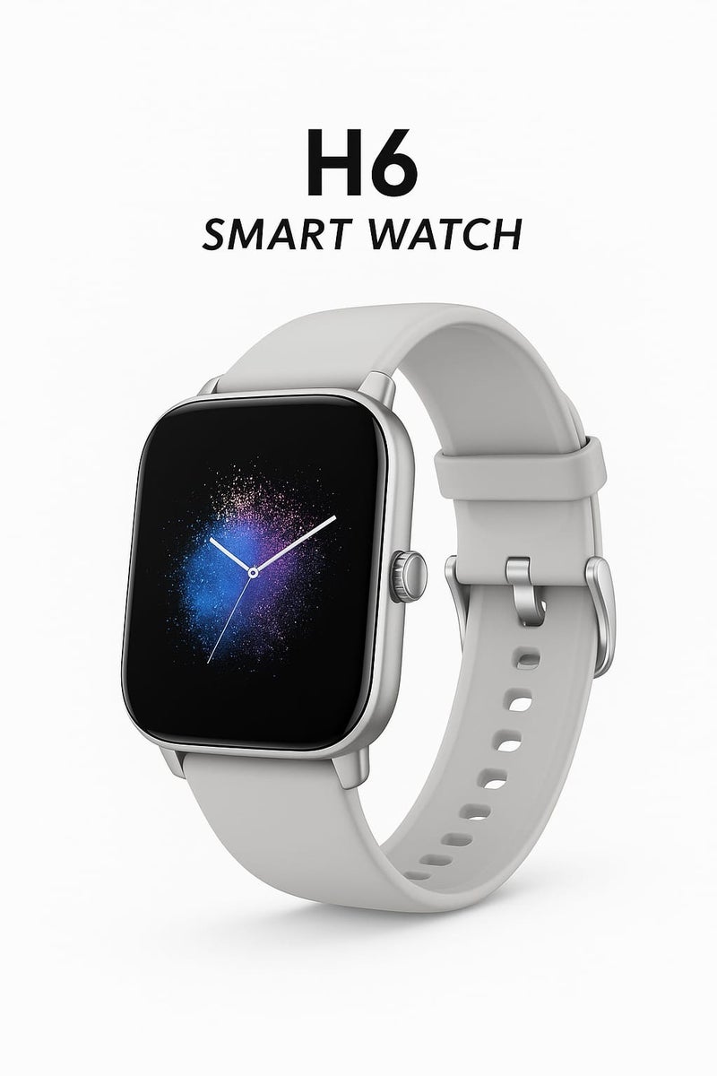 H6 Smart Watch with Fitness Tracking, Heart Rate Monitor, and Stylish Design – Compatible with Android & iOS