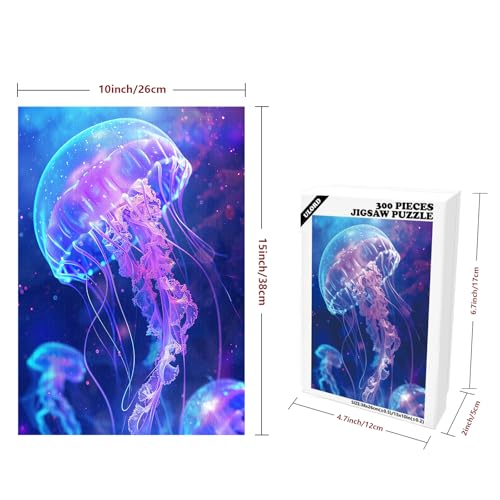 Ulord Great Jigsaw Puzzles for Adults 300 Pieces Glowing Jellyfish Ocean Scene Puzzles for Adults Toys Gift Family Decoration Kids Puzzle - Image 5