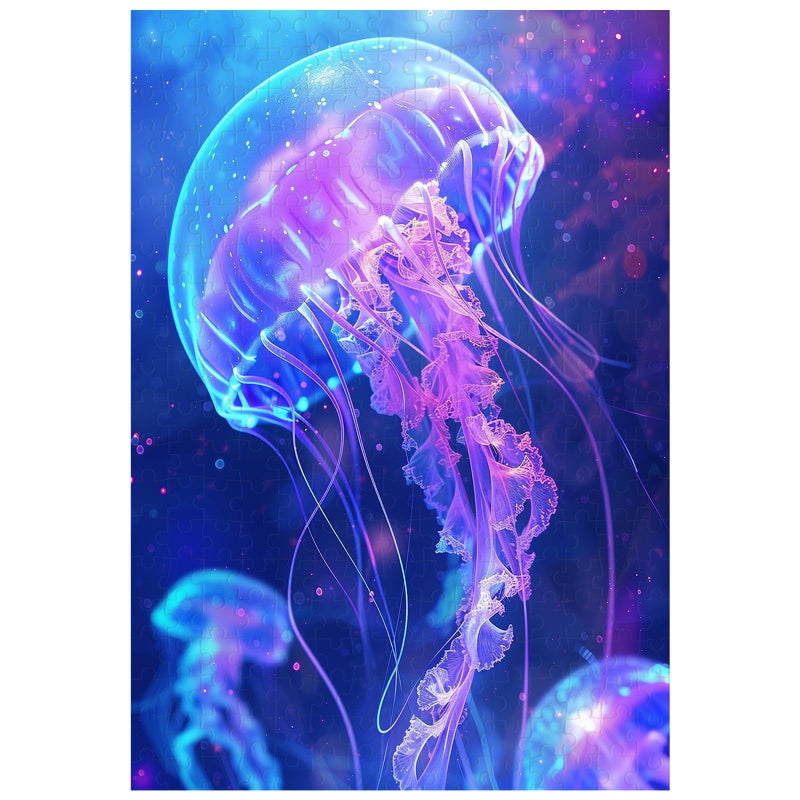 Ulord Great Jigsaw Puzzles for Adults 300 Pieces Glowing Jellyfish Ocean Scene Puzzles for Adults Toys Gift Family Decoration Kids Puzzle - Image 3