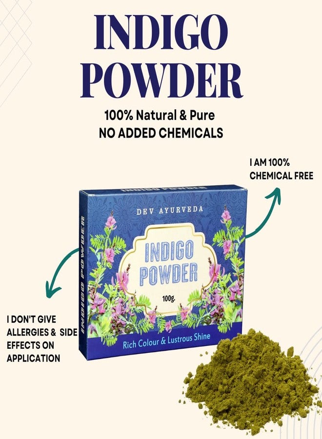 Dev Ayurveda Indigo Powder 200Gm. (100gm X 2 Packs) ORGANIC || 100% Natural & Safe - Image 2