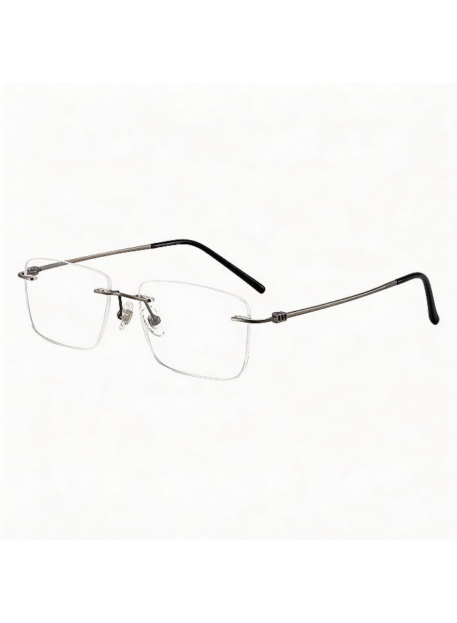 PUKCLAR Rimless Glasses Pure Titanium Ultra Lightweight Non Prescription Plano Eyewear Flexible Screwless Fashion Frames for Men Women Business Daily Wear - Image 1