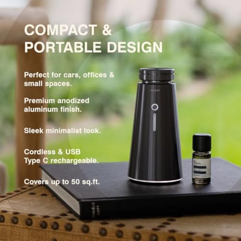 Ensō Mini Cold-Air Scent Diffuser Cordless Fragrance System with Smart Car Mode For Home, Office and Car Black Finish Compatible with 10ml Ensō Bottles Sold Separately - Image 3