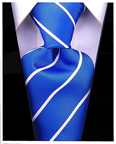 Scott Allan Collection Scott Allan Men's Blue Tie | Royal Blue premium Necktie | Mens Blue and White Striped Ties for Him - Image 2