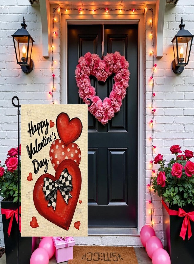 Agroon Valentines Day Garden Flag 12x18 Inch Love Heart Double Sided Flag for Anniversary Wedding Yard Outdoor Decoration - Image 3