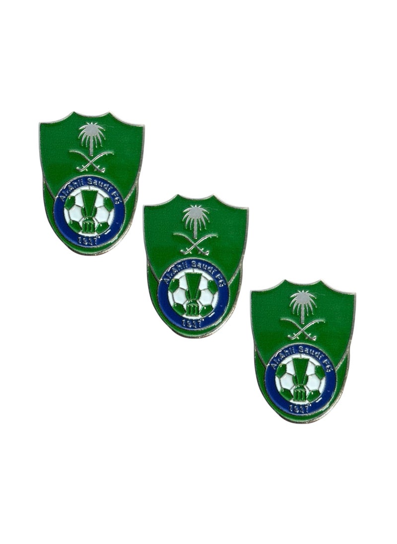 Generic 3 Pieces of Al Ahli Metal Sticker for Mobile or Any Smooth Surface  - Image 1