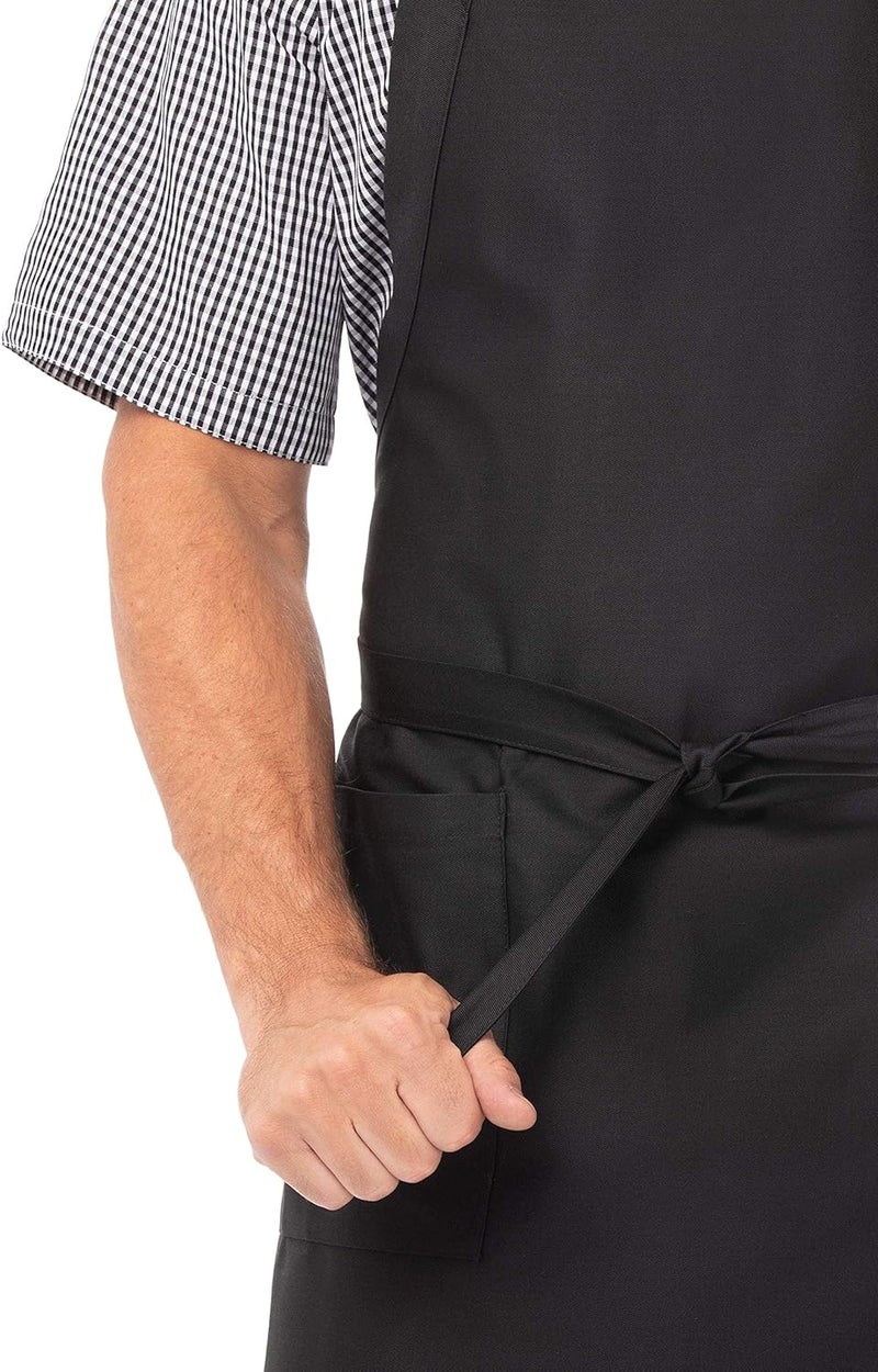 Unisex Cross-Back Bib Apron in Black - One Size - Image 3