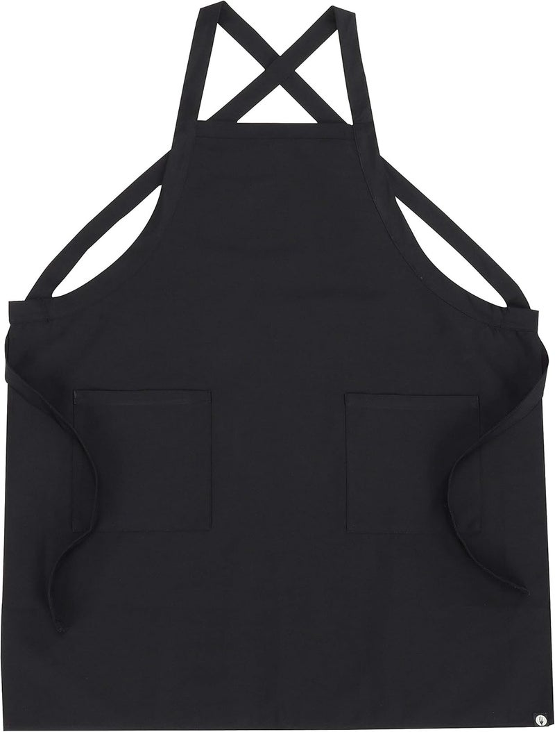 Unisex Cross-Back Bib Apron in Black - One Size - Image 5