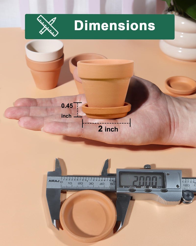vensovo 2 Inch Terracotta Plant Saucer Pots Tray - 32 pcs Mini Planter Saucers for Indoor & Outdoor Plants, Small Clay Trays Perfect for 1 Inch 1.5Inch Flower Pot - Image 2
